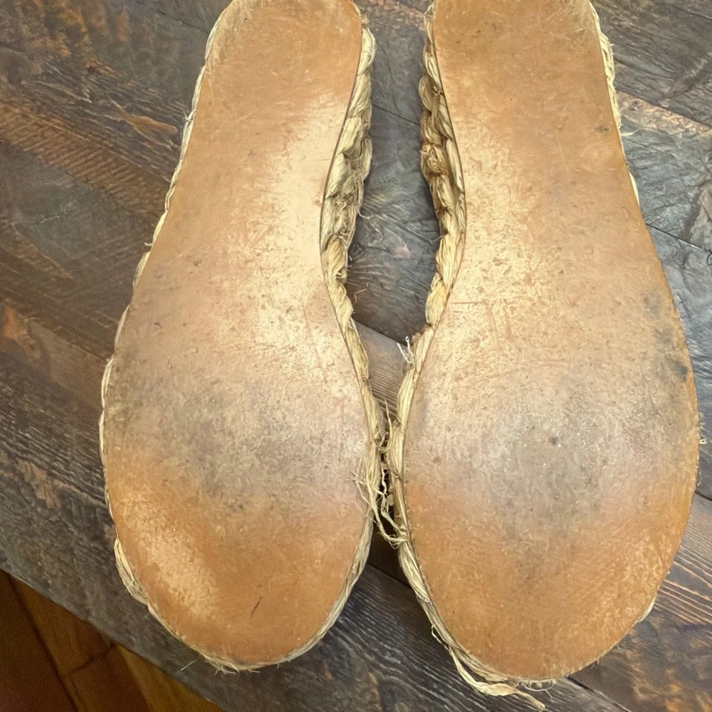 Zara Natural Raffia Platform Wedge Sandals Women's 39 Or US 8.5 GUC ZARA summer - Picture 9 of 11